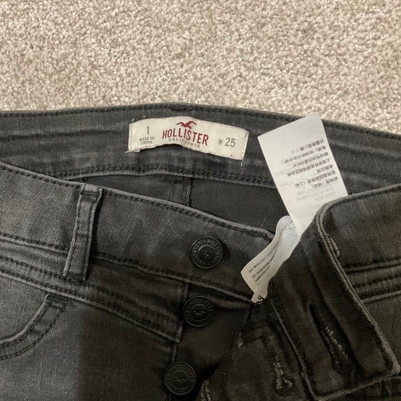 Hollister black super skinny jeans, low rise three button size 1/w 25 - Picture 3 of 8